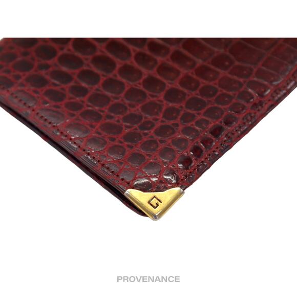 🔴 Givenchy Pocket Organizer Wallet - Burgundy Crocodile - Picture 8 of 10